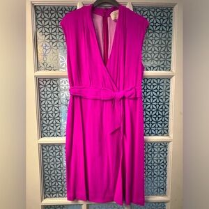 Kate spade Brighton Villa faux wrap bow dress vivid snapdragon pink 10